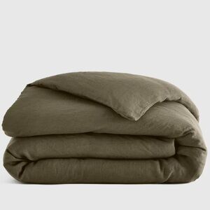🌿NWOT QUINCE European Linen Duvet Cover Dusty Olive King/Cal King 5202